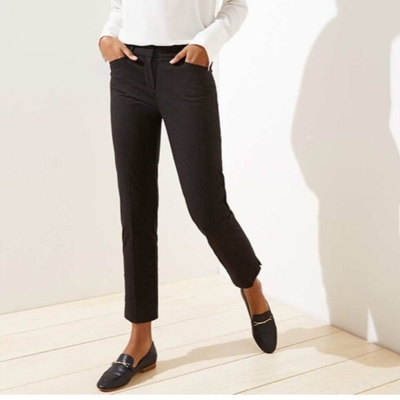 Ann Taylor LOFT Solid Twill Stretch Ankle The Riviera Pant Marisa Trouser 2P - Picture 1 of 5